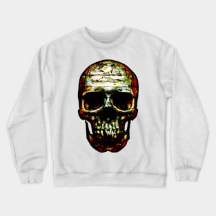 Dark Skull Impression On Wood Crewneck Sweatshirt